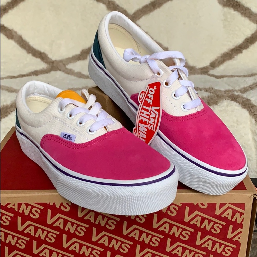 VANS ERA PLATFORM MINI CORD MULTI/TRUE WHITE WMNS - Picture 3 of 16
